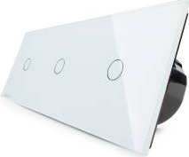 Intrerupator triplu Livolo vl-c701c701c701-11 cu touch din sticla Alb 