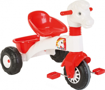 Tricicleta Pilsan Pony Alb - Rosu 