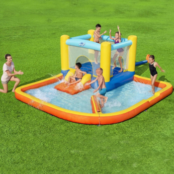 Centru de joaca cu piscina trambulina si tobogan gonflabil 365x340 cm 
