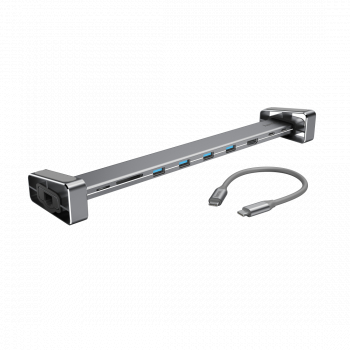Statie Docking Hama 9 Ports Ethernet SD Card USB Gri 