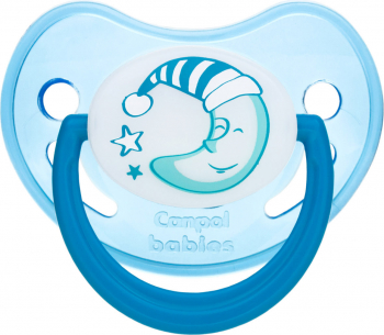 Suzeta - Night Dreams - cu inel fosforescent si tetina ortodontica silicon Canpol babies fara BPA 0-6 luni albastru 