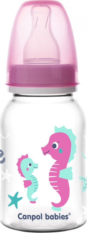 Biberon gat ingust - Love and Sea - Canpol babies polipropilena 120 ml roz 