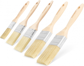 Set 5 Pensule pentru Vopsit cu Maner de Lemn Marimi Diferite 