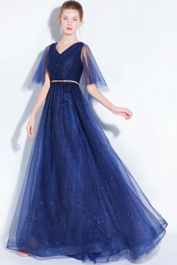 Rochie de ocazie Daria albastru inchis marimea 46 3XL 