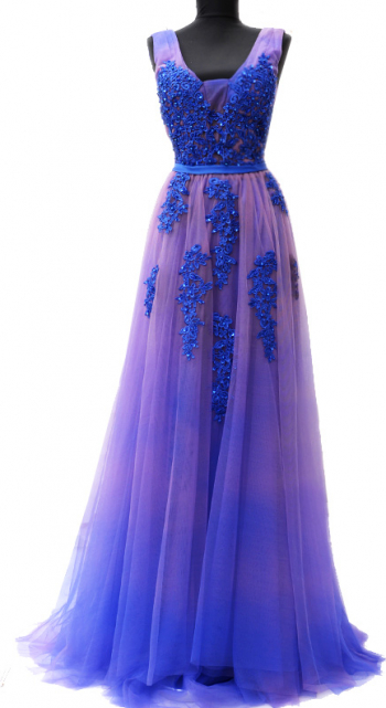 Rochie de ocazie Sabina Ombre blue marimea 38 M 