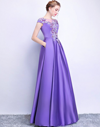 Rochie lunga mov Liliane marimea 36 S 