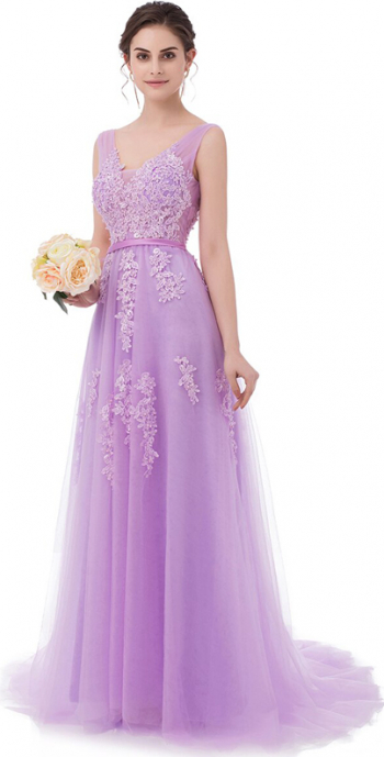 Rochie Sabrina lila lunga marimea 38 M 