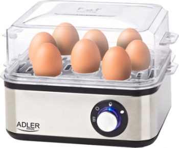 Aparat de fiert oua Adler AD4486 800W capacitate 8 oua Argintiu 