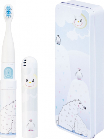 Periuta de dinti electrica VITAMMY Smile pentru copii 3 + cutie travel Animatie Urs Polar Alb TB8041MP 