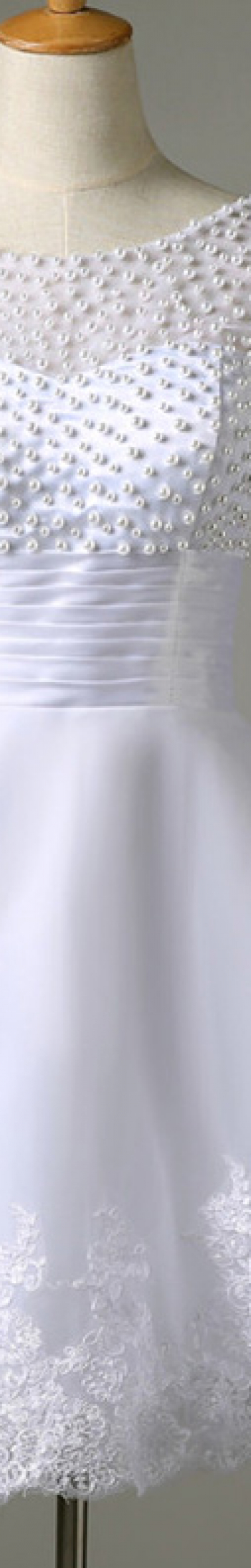Rochie alba cu perle Sherri RPE1 marimea 38 M 