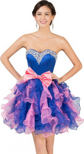 Rochie babydoll Pink and blue RK38 marimea 38 M 