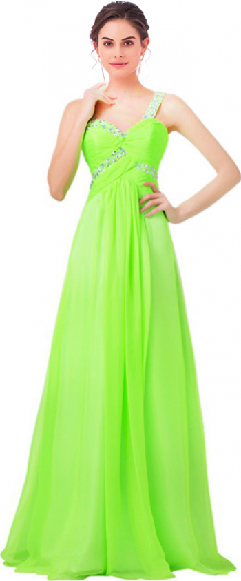 Rochie de bal verde Neon Glow marimea 38 M 