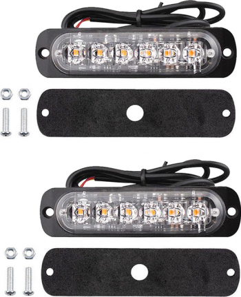 Set 2 Stroboscoape 6 leduri cu lumina portocalie