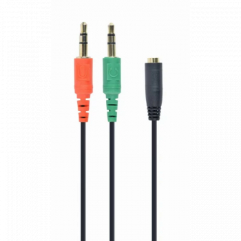 Cablu audio Gembird CCA-418 Splitter stereo 2x 3.5 mm jack male - 1x 3.5mm jack female 0.2 m Black 