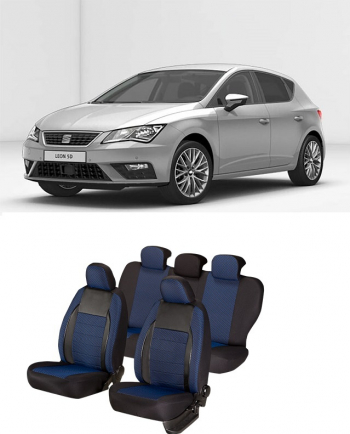 Huse scaune auto dedicate Seat Leon 2013-2019 Premium cu insertii piele 