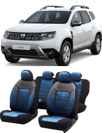 Set huse scaune auto dedicate Dacia Duster 2012-2019 Premium insertii de piele 