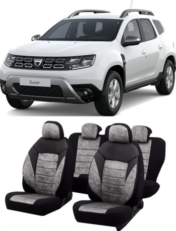 Set huse scaune auto dedicate Dacia Duster 2012-2019 Premium insertii de piele 