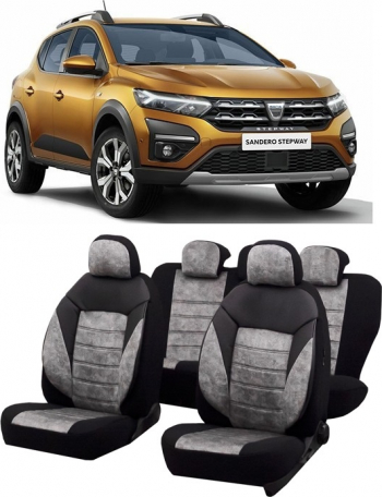 Set huse scaune auto material Textil dedicate Dacia Sandero Stepway-2020-2021 