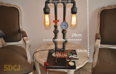 lampa telefon suport lemn steampunkdesigncj 