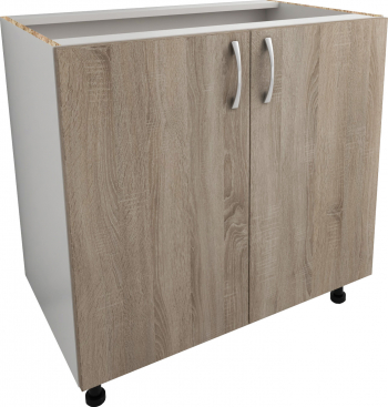 Corp Baza 2 Usi haaus Alb/Stejar Sonoma Gri 80 x 50 x 80 cm 