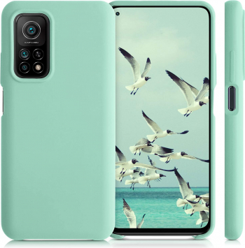 Husa protectie pentru Xiaomi MI 10T ultra slim din silicon Albastru deschis silk touch interior din catifea 