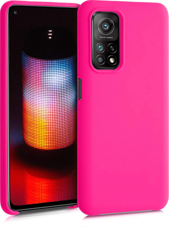 Husa protectie pentru Xiaomi Mi 10T ultra slim din silicon Roz silk touch interior din catifea 