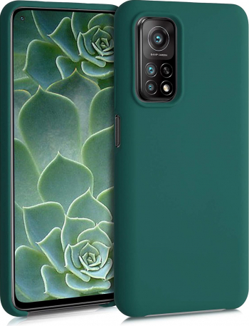 Husa protectie pentru Xiaomi MI 10T ultra slim din silicon Verde inchis silk touch interior din catifea 