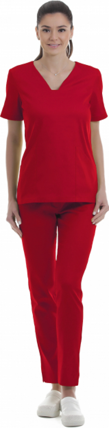Costum medical Carre S rosu xxl