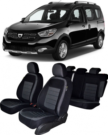 Huse scaune auto dedicate DACIA DOKKER 2012-2019 BANCHETA FRACTIONATA 