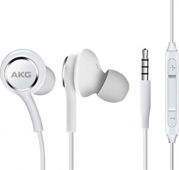 Casti cu microfon Samsung AKG EO-IG955 GALAXY S10 control pe fir cablu 115 cm conector jack 3.5mm albe