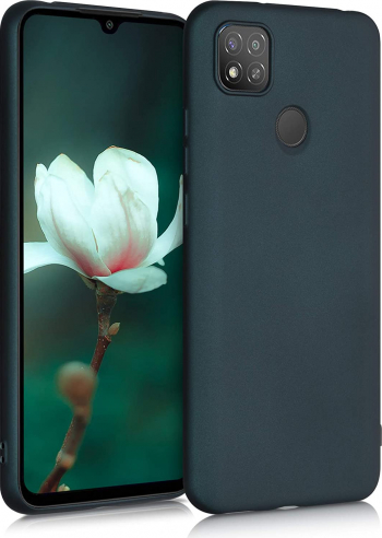 Husa protectie pentru Xiaomi Redmi 9C ultra slim din silicon Albastru inchis silk touch interior din catifea 