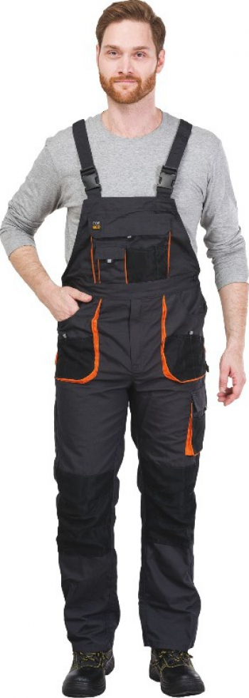 Salopeta de protectie Foreco din tercot rezistenta la rupere cu buzunare multiple culoarea/negru marimea 48 