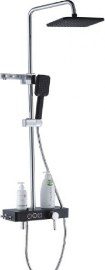 Coloana dus Cu Para si Furtun 3 Functii Inox SUS304 Negru Mat SJG-006 