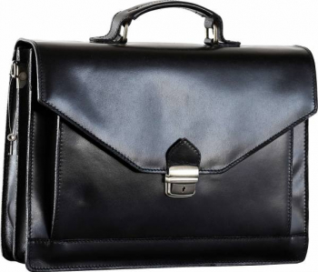 Servieta barbati din piele naturala neagra FS146 