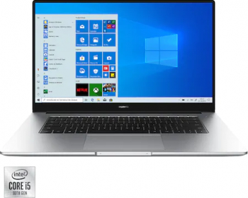 Ultrabook Huawei MateBook D15 2021 Intel Core (10th Gen) i5-10210U 512GB SSD 16GB FullHD Win10 FPR Silver