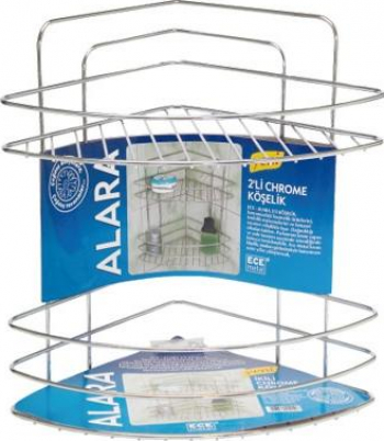 Etajera baie 2 niveluri colt Raulconstruct 21x21x35 cromat 