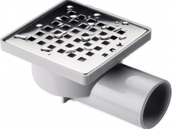 Rigola dus pardoseala Say Patrata 10 x 10 cm gratar de inox argintiu iesire laterala 