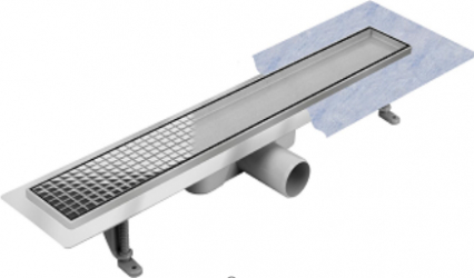 Rigola dus pardoseala Techman DUO Lungime 80 cm reversibila grila faiantabila cuva inox AISI304 