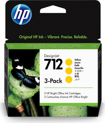 Cartus HP 712 DesignJet Galben 3 bucati 