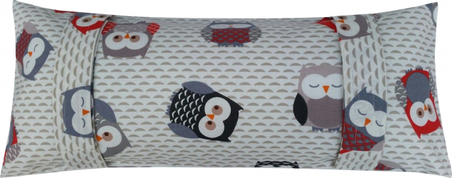 Perna pentru masina alba cu bufnite 50 x20 cm