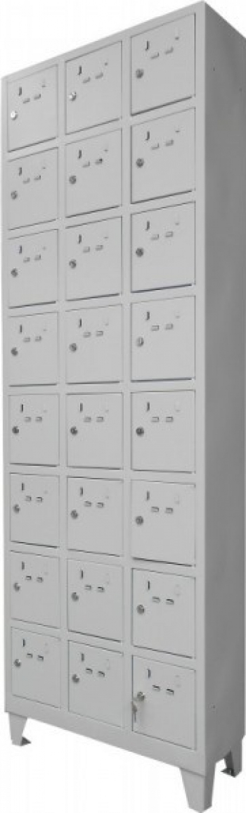 Dulap vestiar metalic 24 usi si picioare depozitare telefoaneobiecte personale 650x250x1970 mm LxlxH ECO+ 