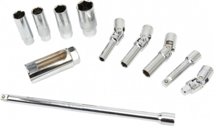 Set chei tubulare HBM pentru bujii 3/8 11 piese 