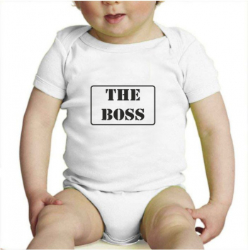 Body Copii Personalizat Bumbac - The Boss Stamp - 