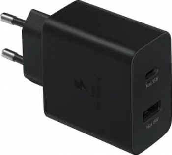 Incarcator Retea Samsung EP-TA220NBEGEU Duo USB-USB-C 35W Quick Charge Negru