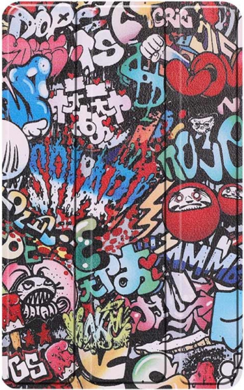 Husa tip carte pentru tableta Samsung Galaxy Tab A7 10.4 inch 2020 T500/T505 piele ecologica model graffiti multicolor BBL2228 
