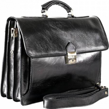 Servieta barbati din piele naturala vachetta neagra FS152 