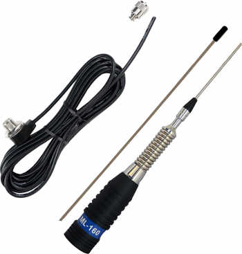 Pachet antena CB PNI ML160 145 cm si cablu de legatura PNI T601 cu lungimea de 4 metri pentru montaj pe suport fix 