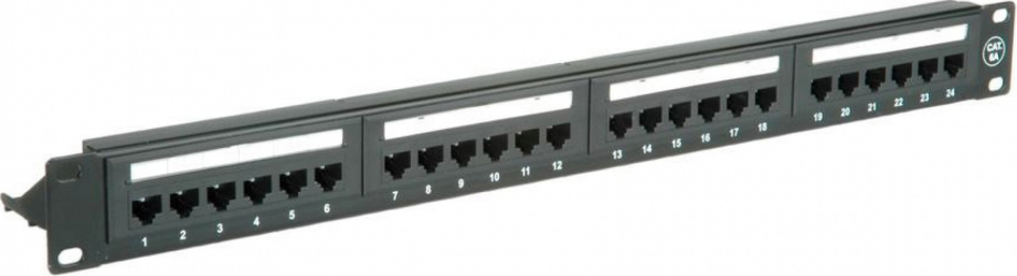 Patch panel 19" cat 6A 24 porturi UTP Negru Value 26.99.0357