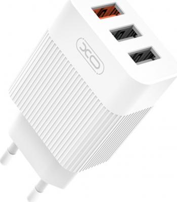 Adaptor de priza Triplu-USB QC Fast Charge 100-240 V Alb BBL2372 