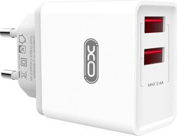 Adaptor de priza XO-L31 Dual-USB Fast Charge 100-240 V Alb BBL2364 